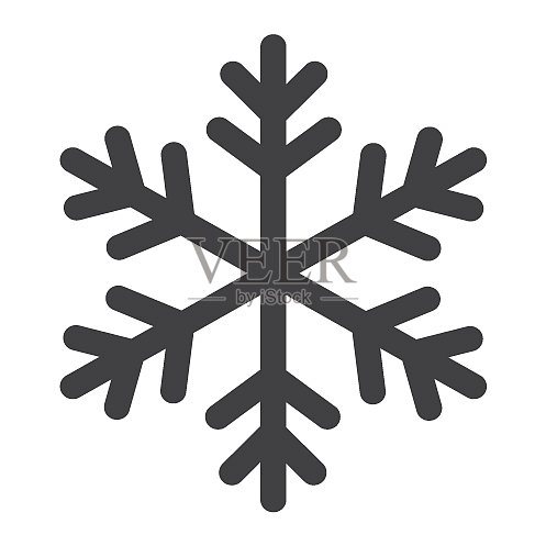 新年圣诞雪花Glyph图标图标素材