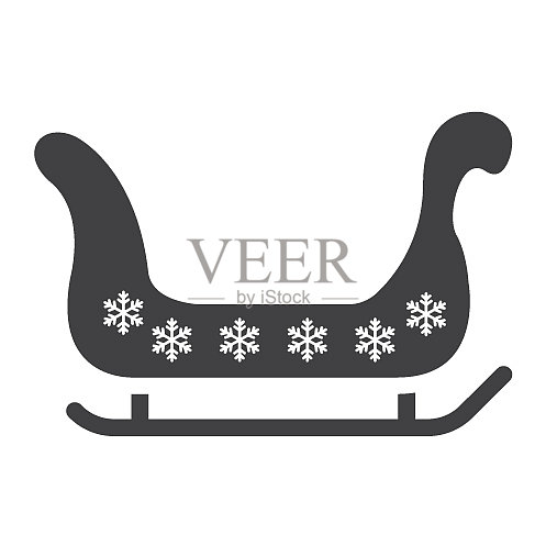 圣诞雪橇新年圣诞节标志图标素材