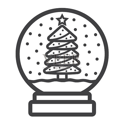 新年圣诞雪球线条图标图标素材