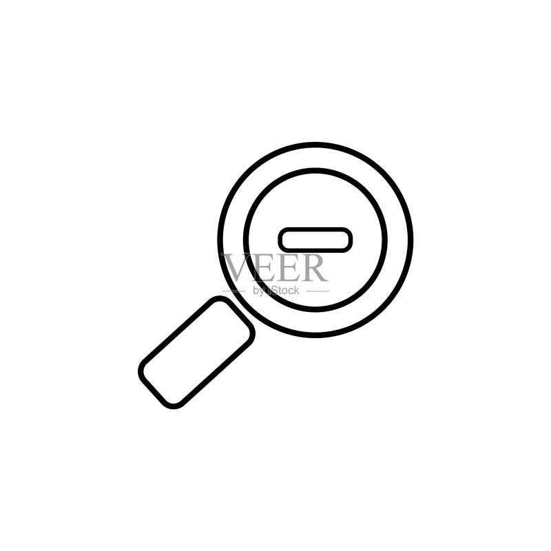 缩小Web线条图标设计黑色图标素材