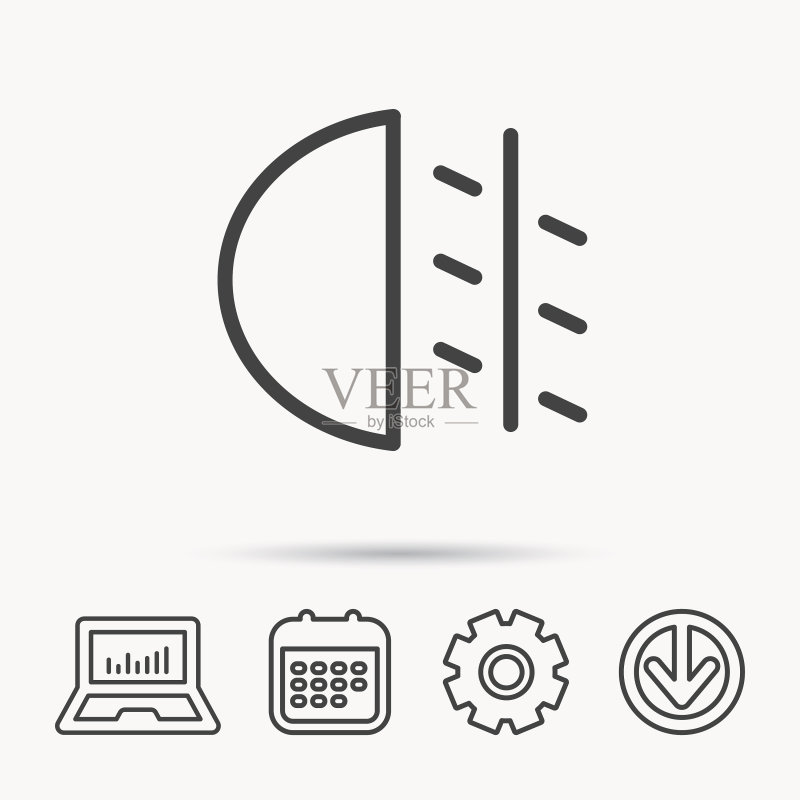 雾灯图标汽车光束标志图标素材
