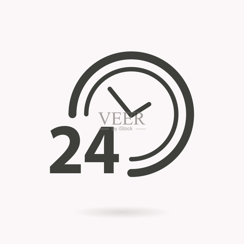 24小时服务图标图标素材