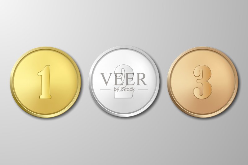 金银铜奖牌套装图标素材