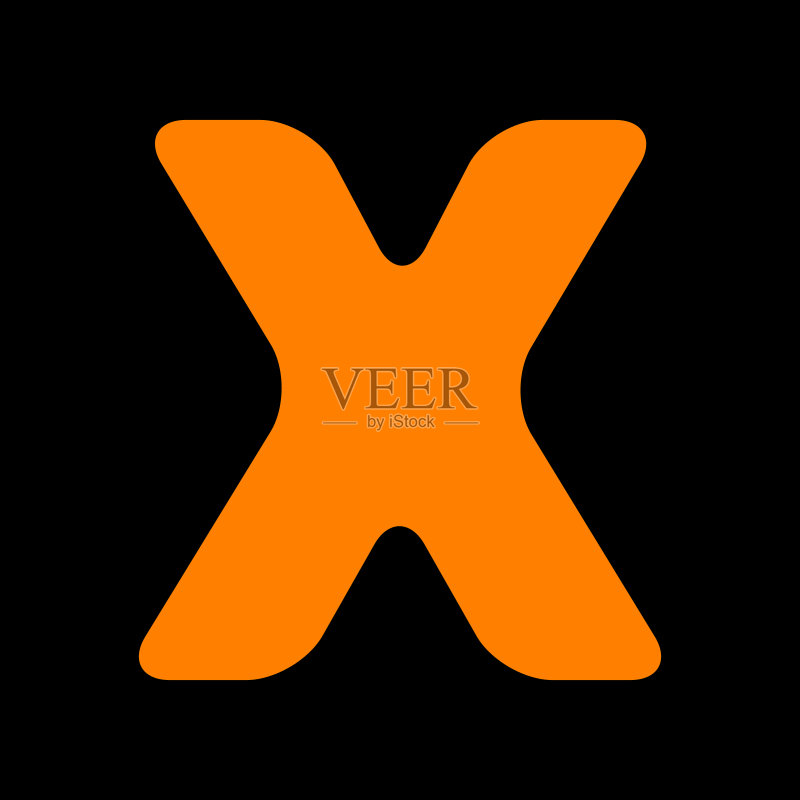 字母X标志设计模板元素橙色图标图标素材