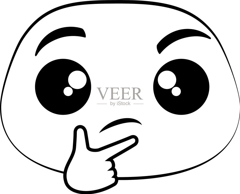 深思熟虑的表情符号图标图标素材