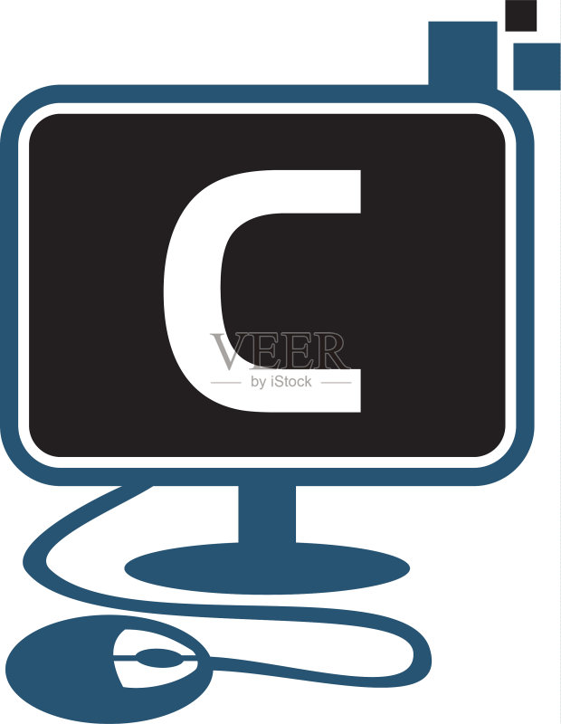 数字技术首字母C图标素材