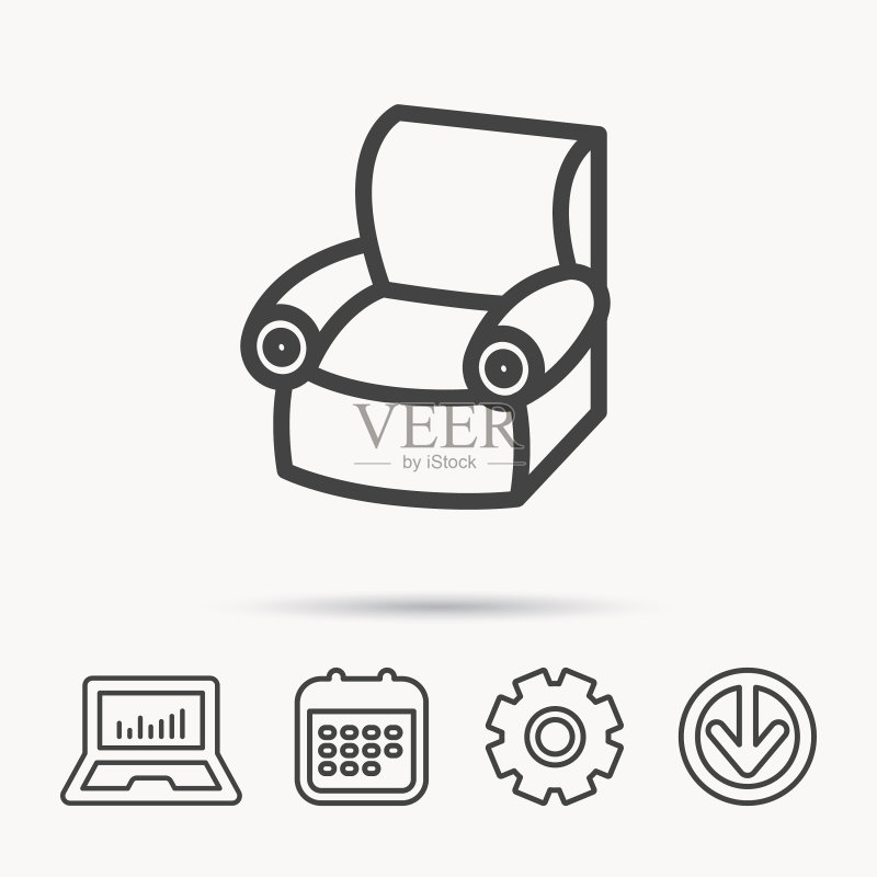 舒适家具扶手椅图标图标素材
