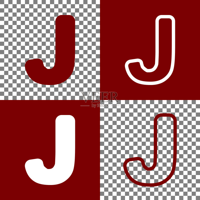 字母J符号设计模板元素图标素材