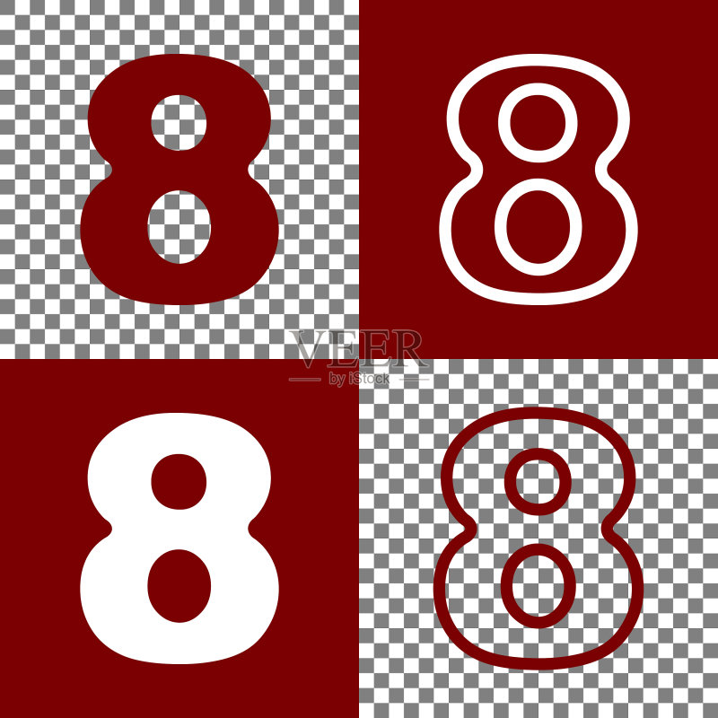 数字8标志设计模板元素图标素材