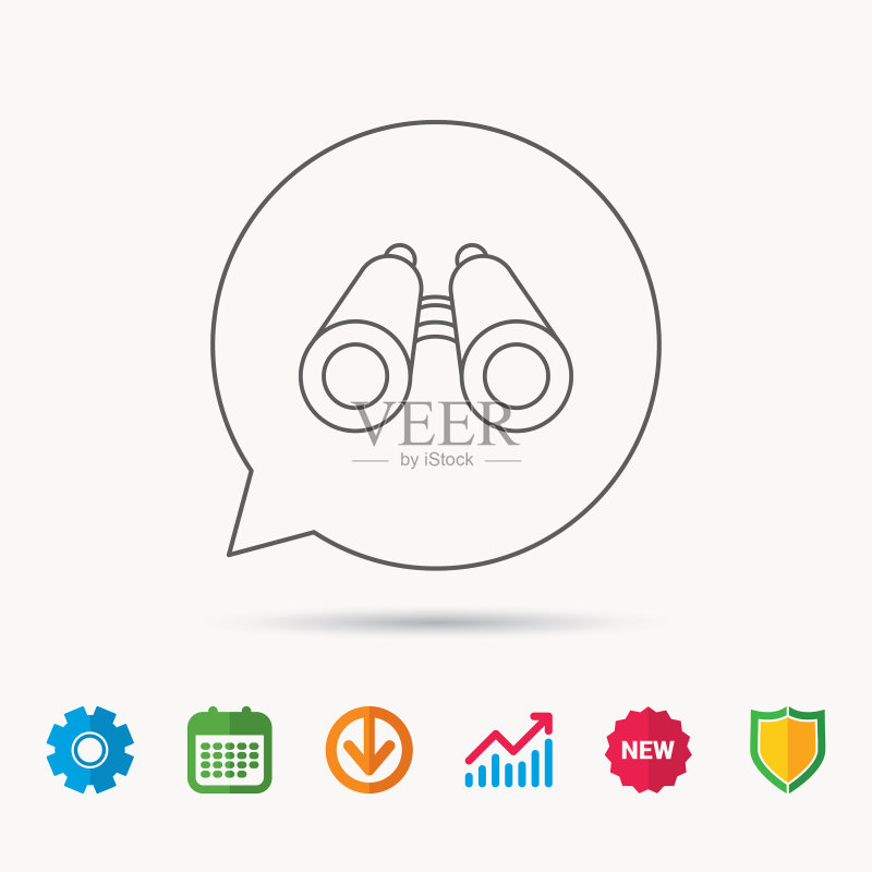 搜索图标:双筒望远镜标志图标素材