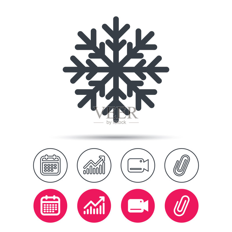 雪花图标空调标志图标素材
