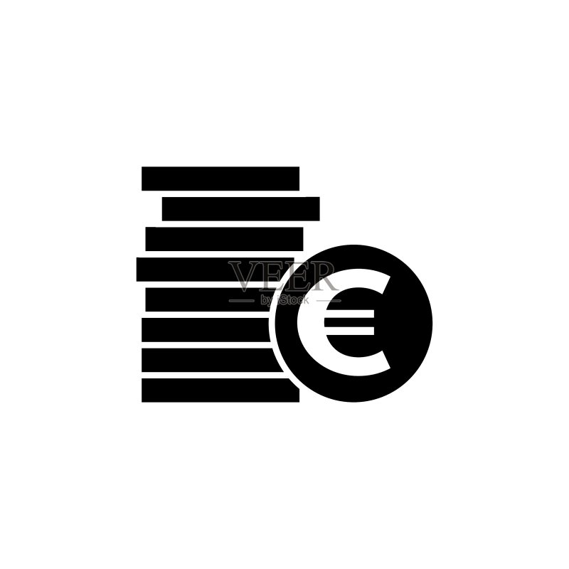 欧元硬币简约图标图标素材