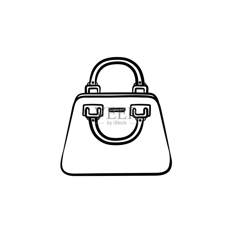 手绘素描手提包图标图标素材