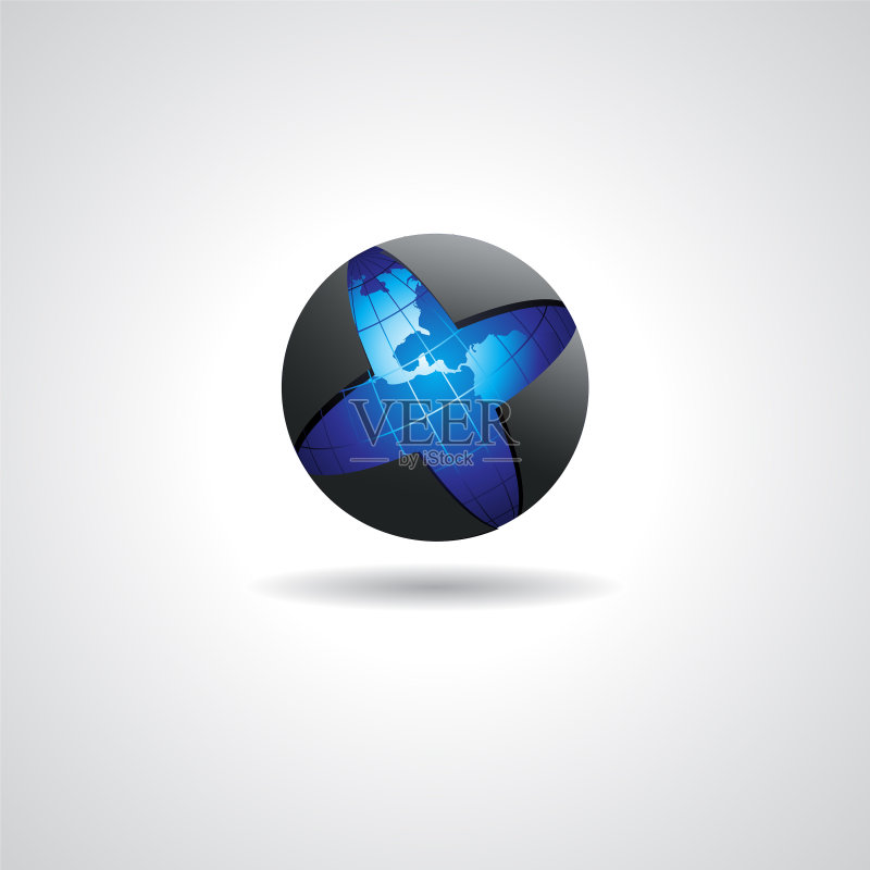 地球仪Logo概念图标素材