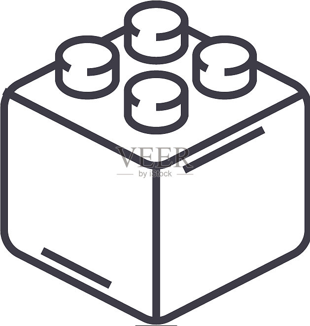 建筑砖块线性图标图标素材
