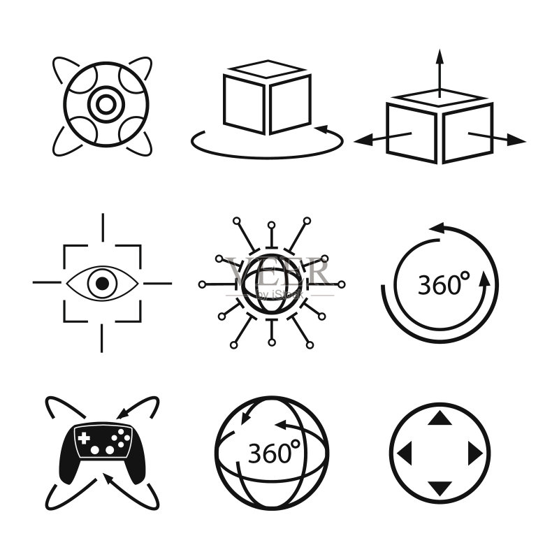 VR视觉数字3D图标素材