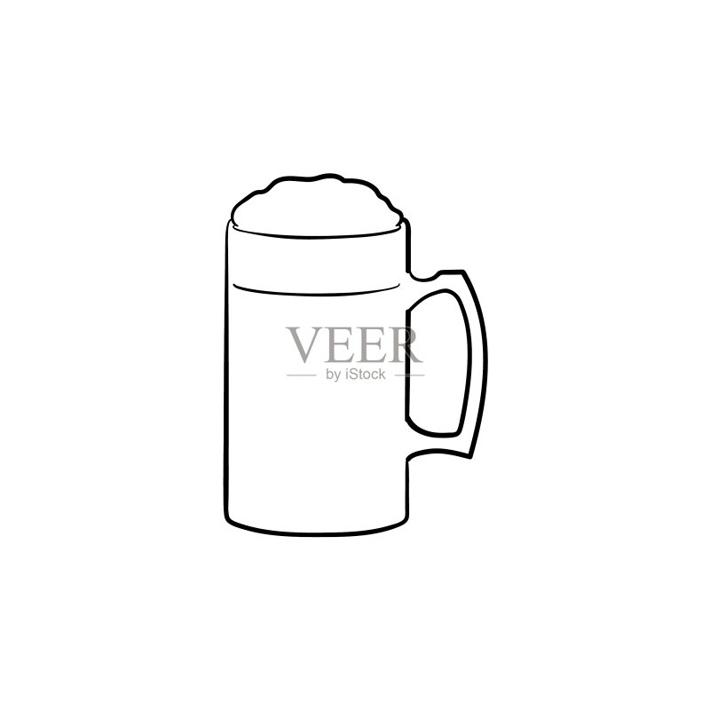 手绘啤酒杯图标图标素材