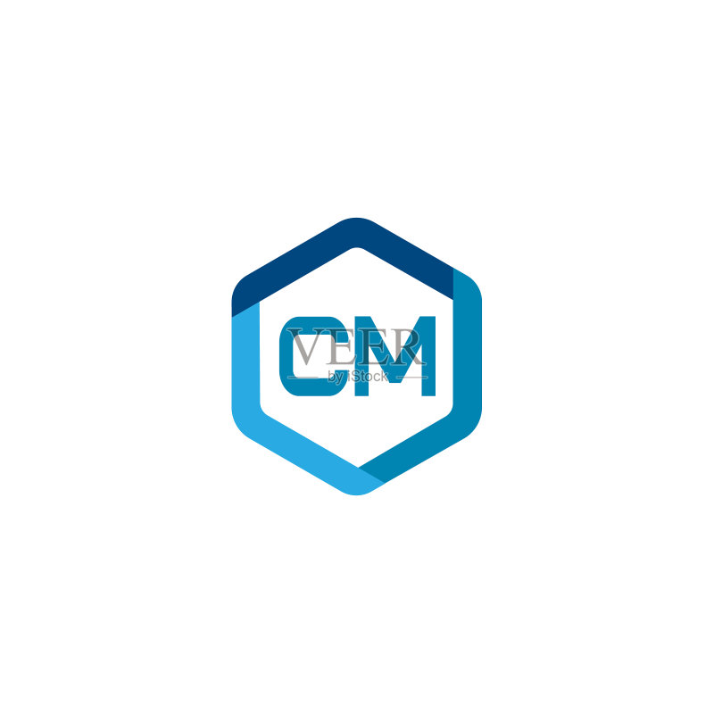 首字母CM标志模板设计图标素材