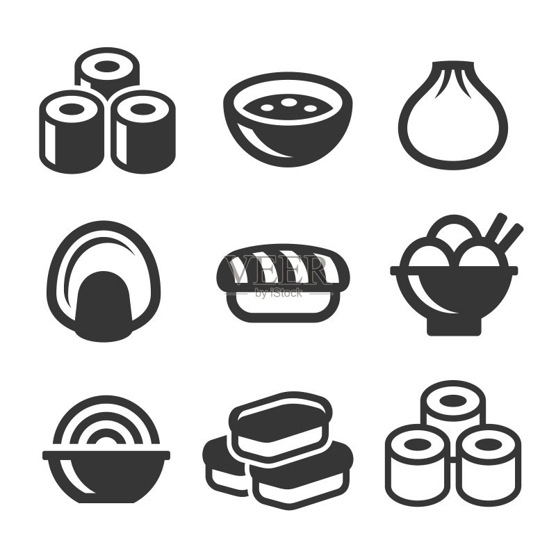 日式寿司美食图标合集图标素材