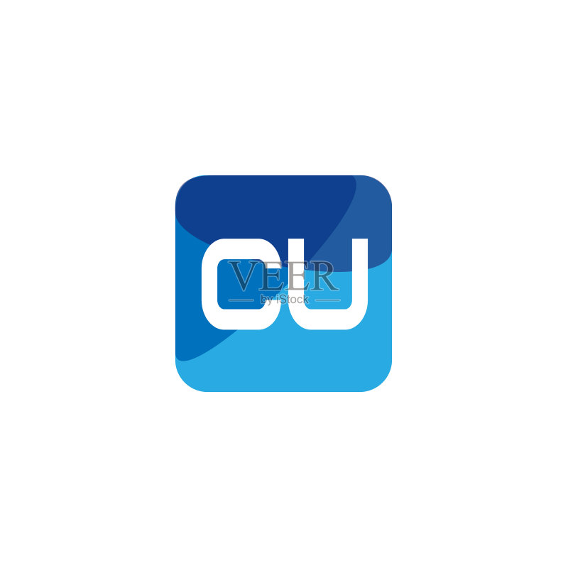 首字母CU logo模板设计图标素材