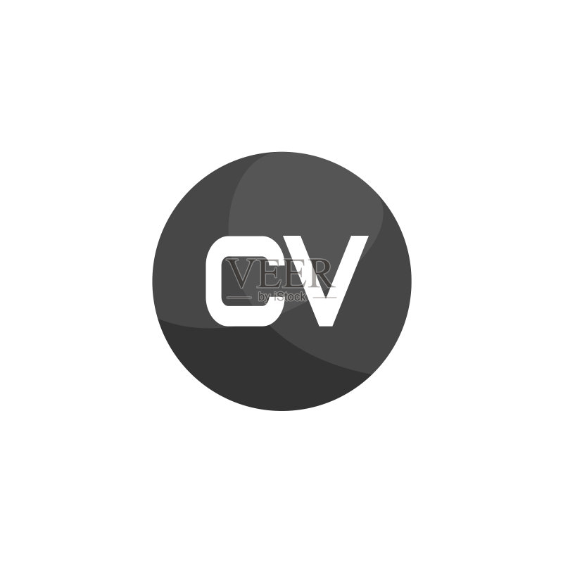 首字母CV标志模板设计图标素材