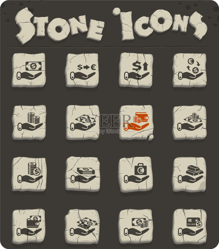 手和金钱图标集图标素材
