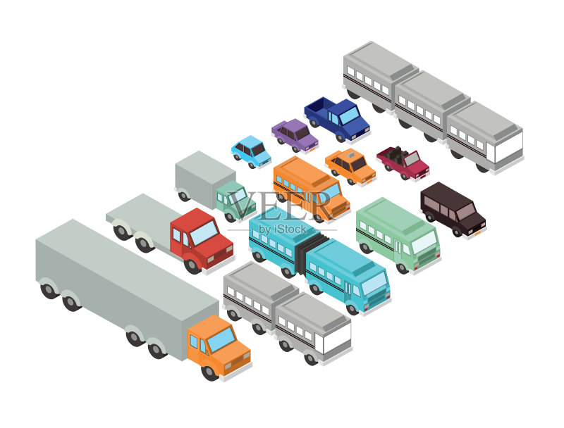 汽车2.5D投影图标图标素材