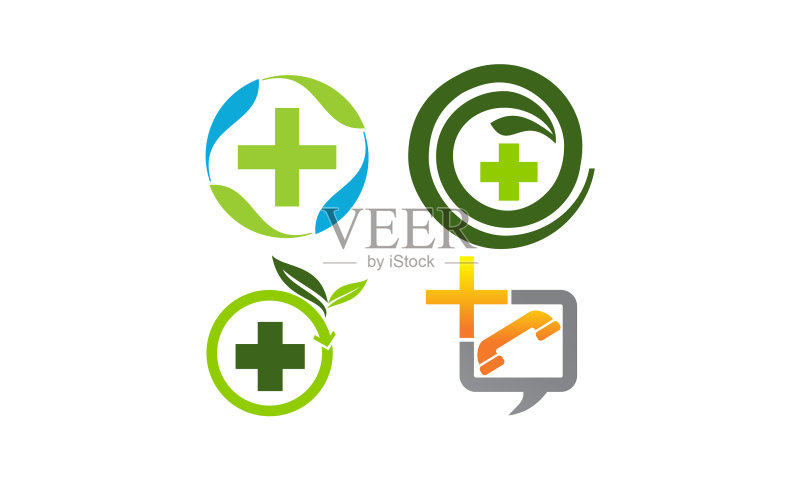 草药医学模板集图标素材