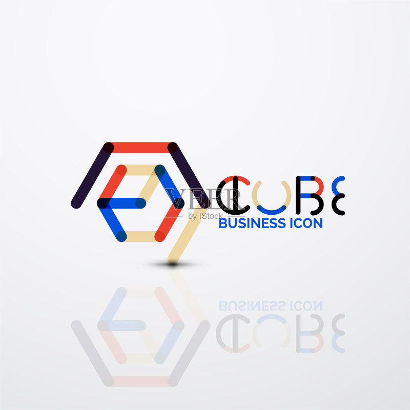 立方体概念logo线条图标素材