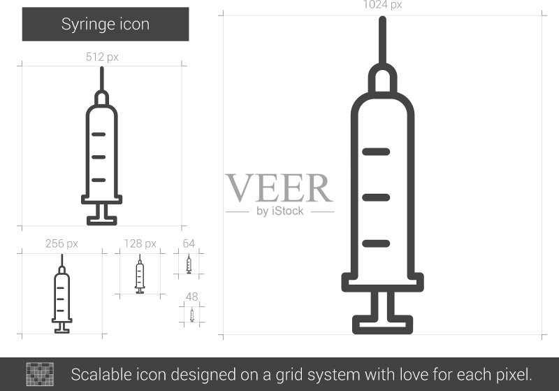 注射器线性图标图标素材
