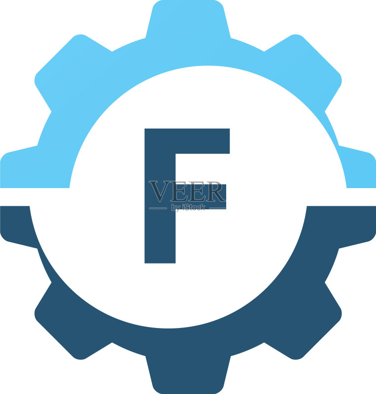 齿轮解决方案Logo首字母F图标素材