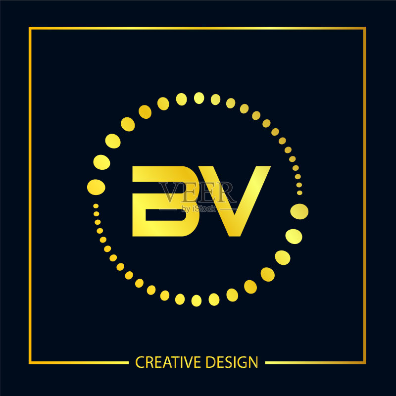 首字母BV标志模板设计图标素材