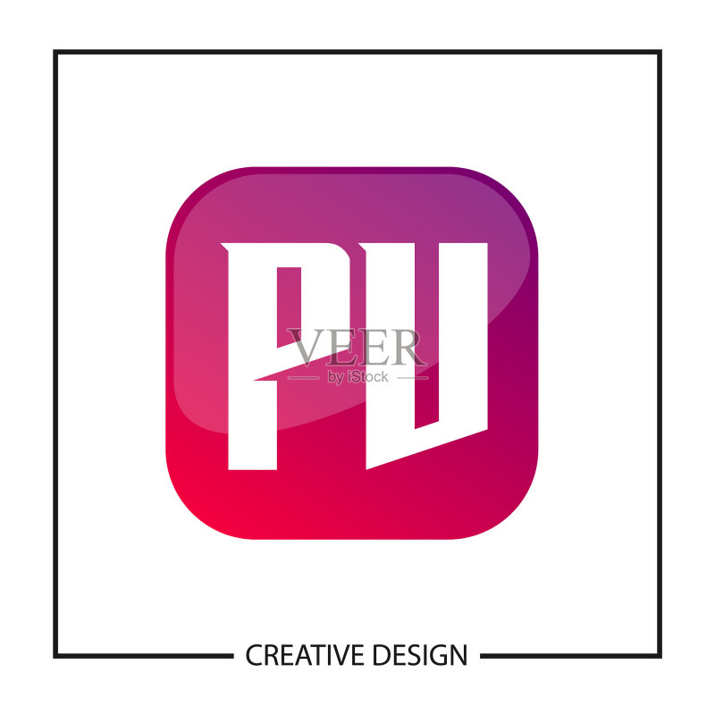 字母PV logo模板设计图标素材