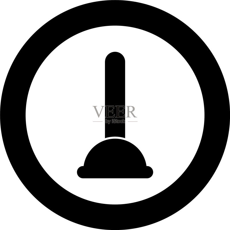 厕所疏通器清洁工具图标素材