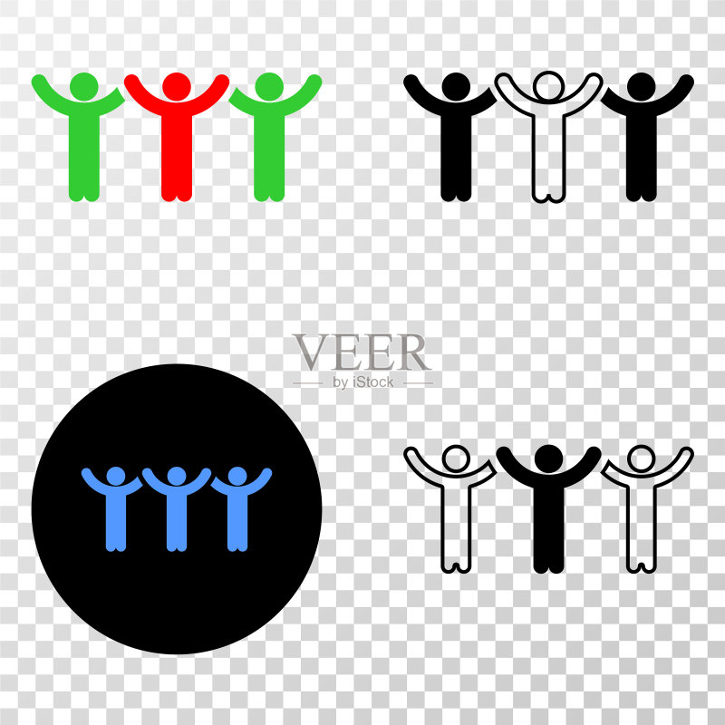 带轮廓的舞蹈人物EPS图标图标素材