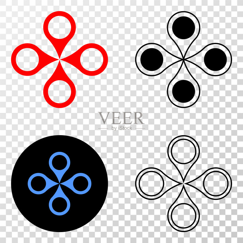 带轮廓版本的四轴飞行器EPS图标图标素材