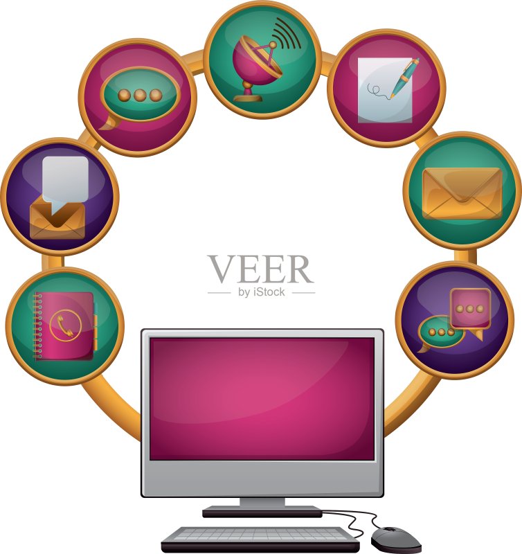 独立的电脑与媒体图标设计图标素材
