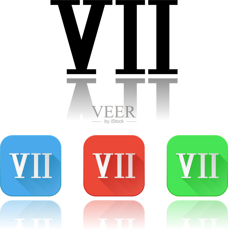 罗马数字VII彩色图标图标素材