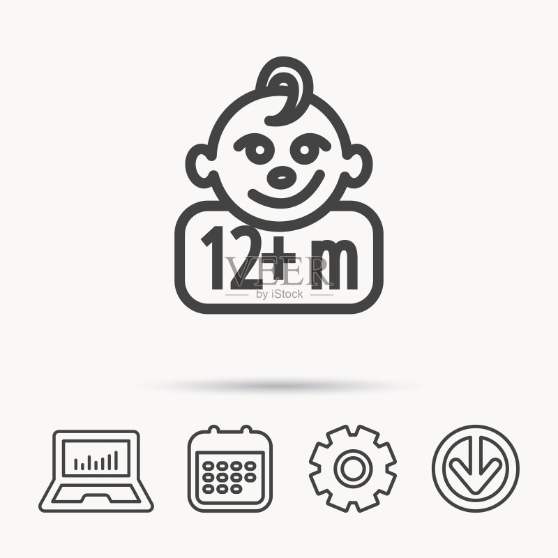 婴儿面部图标,新生儿标志图标素材
