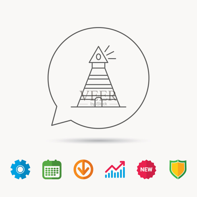 灯塔图标探照灯信号标志图标素材