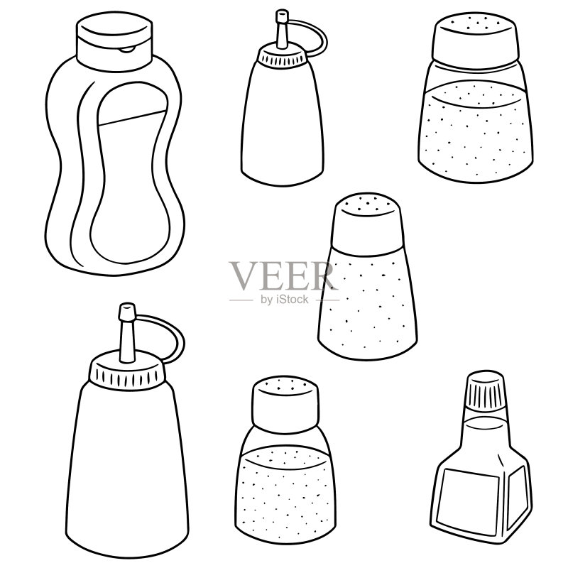 调味品瓶子合集图标素材