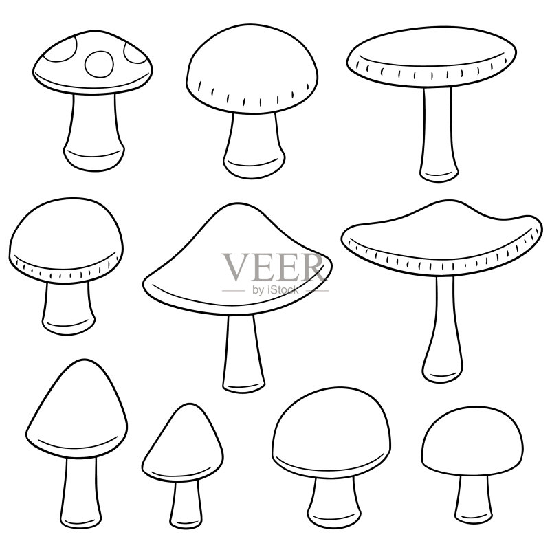蘑菇集合图标素材
