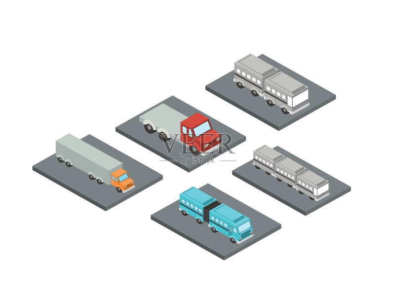 汽车2.5D投影图标图标素材