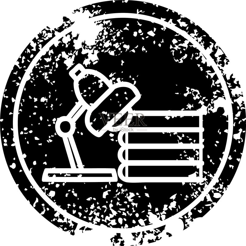 灯和学习书籍复古图标图标素材