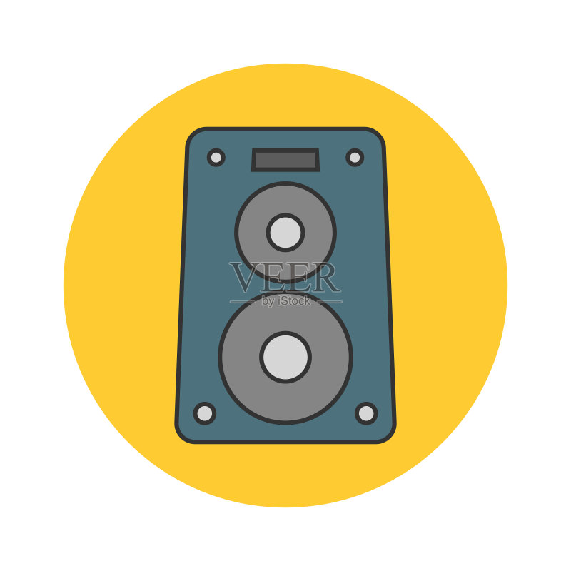 音乐扬声器扁平线条图标图标素材