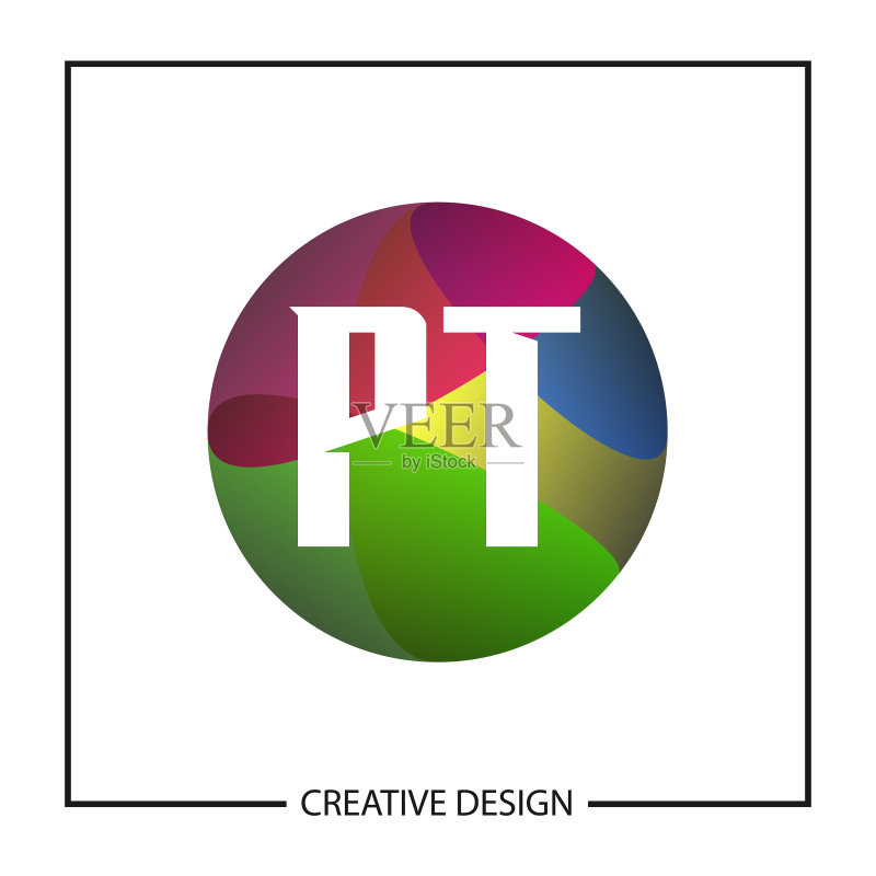 首字母PT logo模板设计图标素材