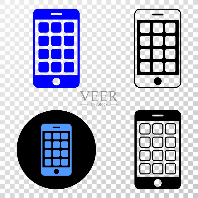 带轮廓的手机EPS图标图标素材