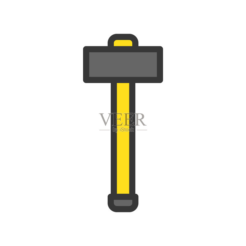 木槌工具填充轮廓图标图标素材
