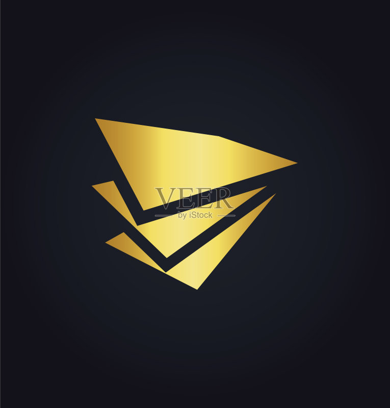 纸张形状数据金融金色logo图标素材
