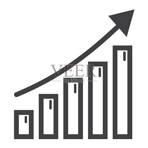 商业增长线图标:商业与金融图标素材